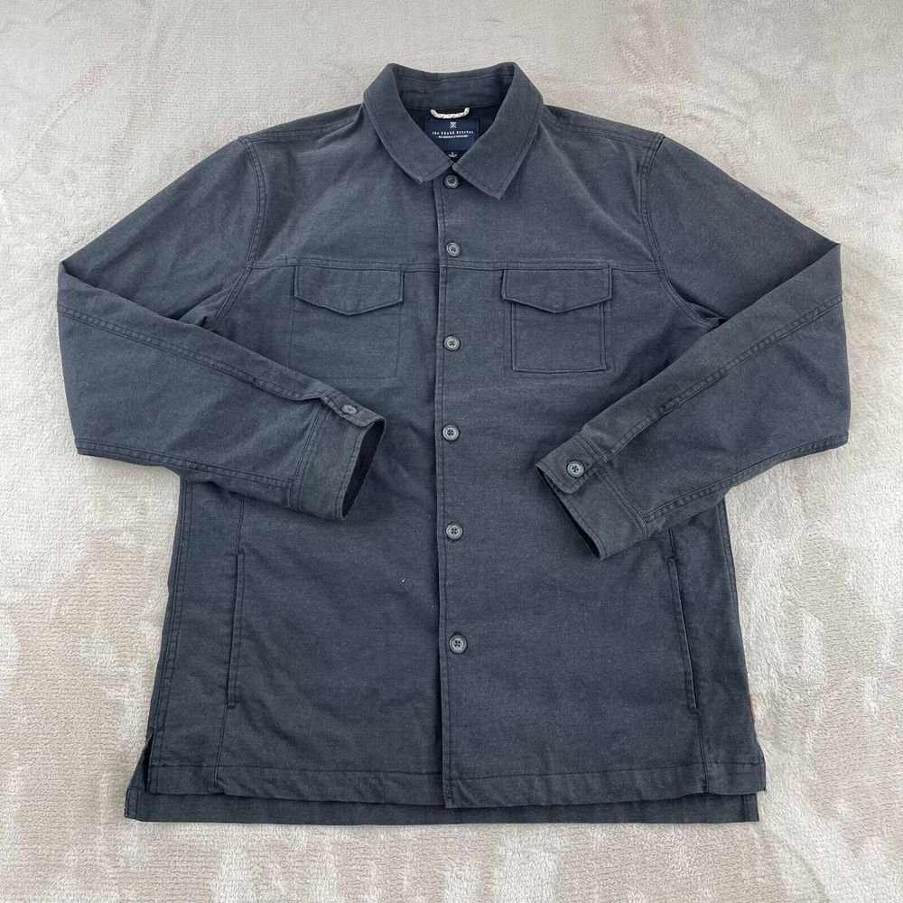 Roark Revival Jacket Mens Large‎ Grey Canvas Jac Shirt Unlined Hand Warmers